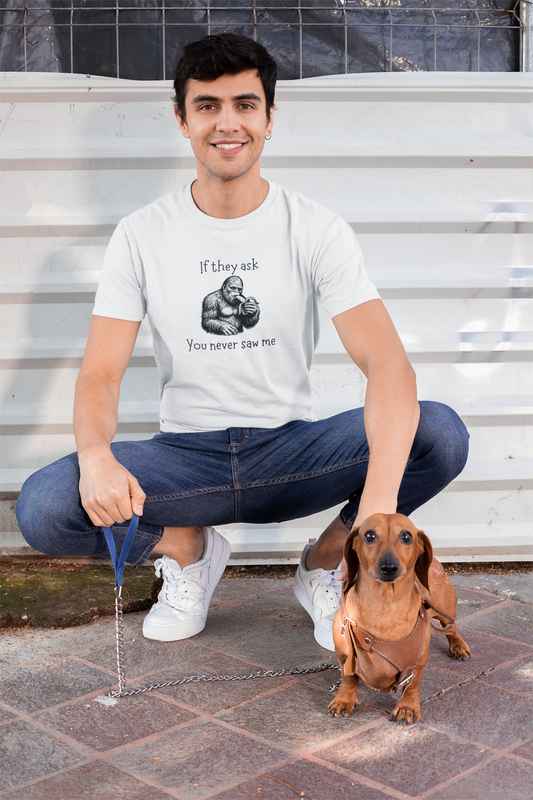 If They Ask You Never Saw Me – Bigfoot Banana T-Shirt | Unisex Softstyle Tee