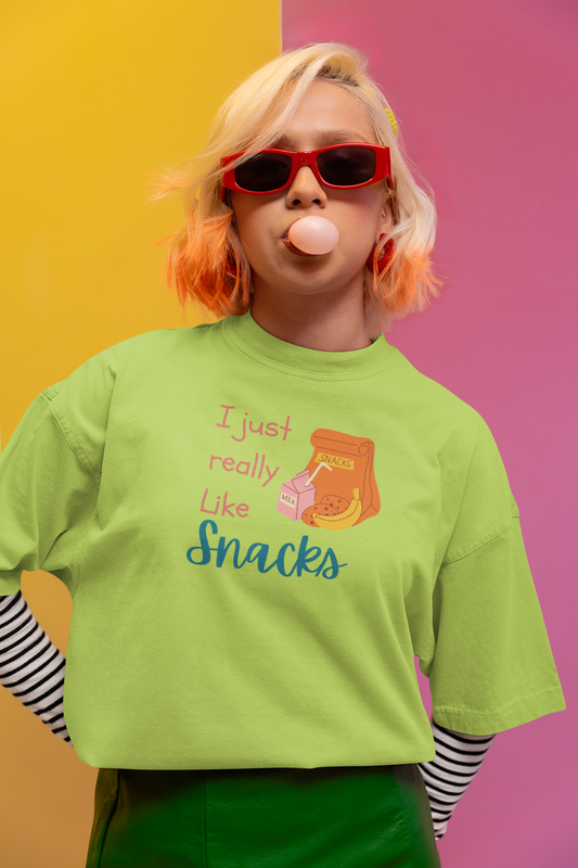 I Just Really Like Snacks T-Shirt – Unisex Softstyle Tee for Grown-Up Snack Lovers