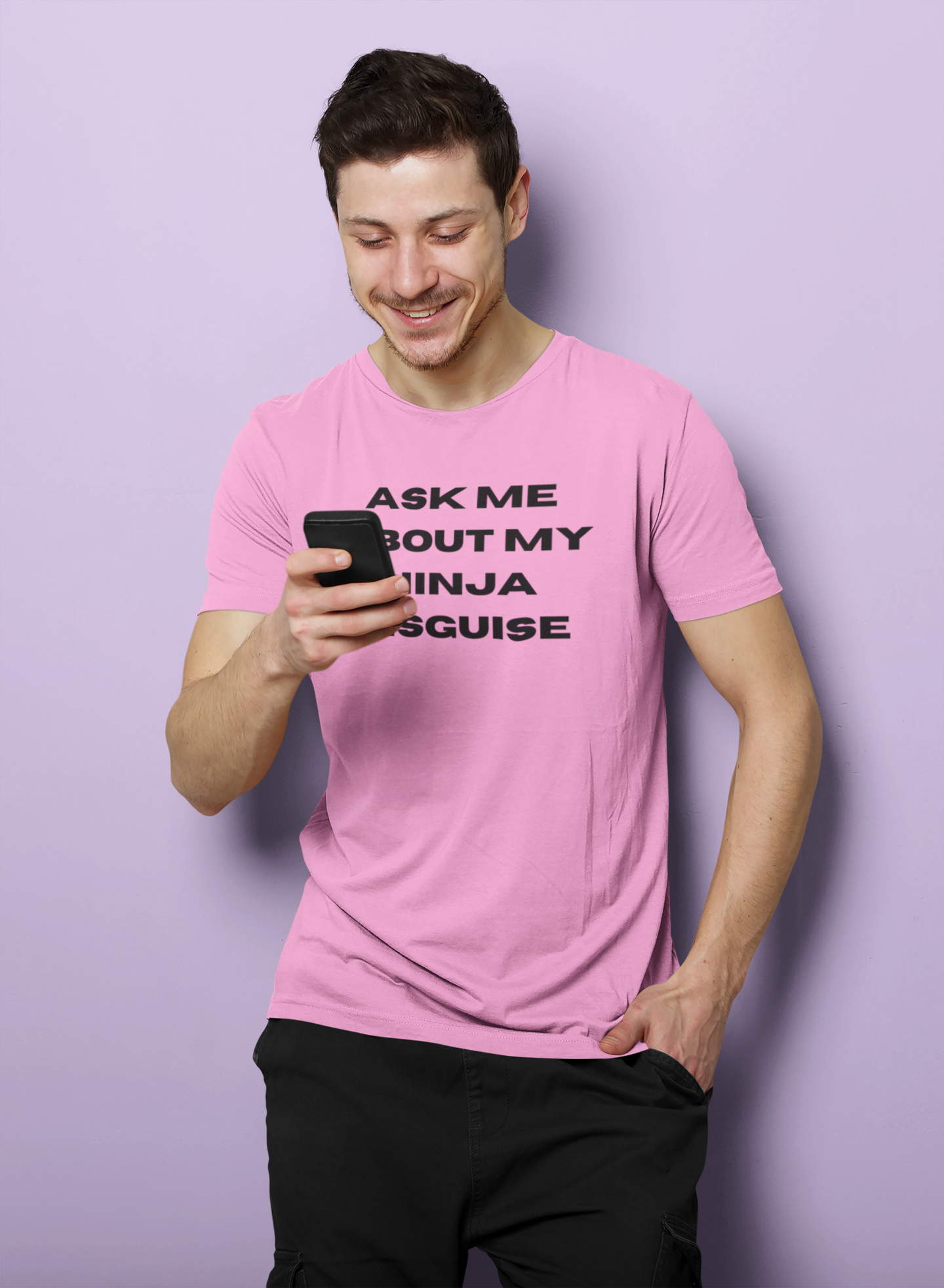 Ask Me About My Ninja Disguise T-Shirt – Unisex Softstyle Tee for Stealthy Jokesters