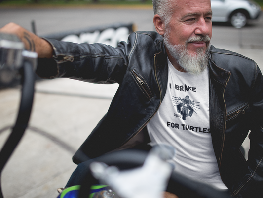 I Brake for Turtles – Funny Motorcycle & Wildlife Awareness Tee