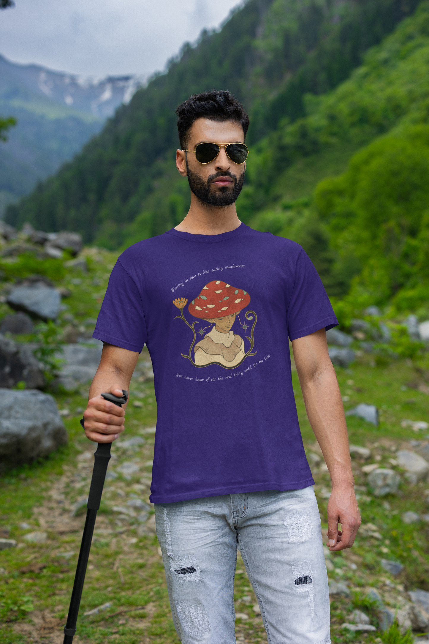 Falling in Love Is Like Eating Mushrooms – Mushroom Woman Unisex Softstyle T-Shirt