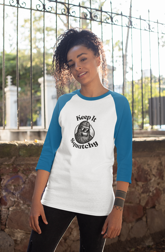 Keep It Squatchy | Bigfoot 3/4 Sleeve Baseball Tee