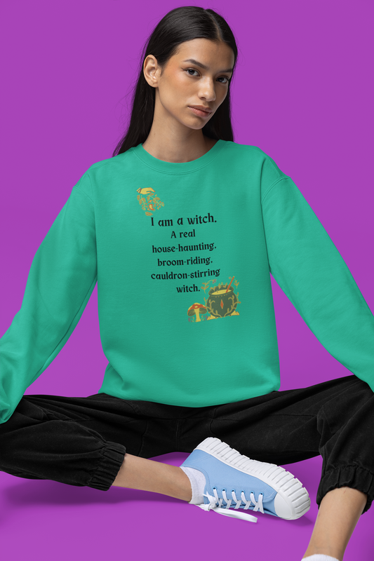 The Real Witch Cauldron & Broom Unisex Sweatshirt