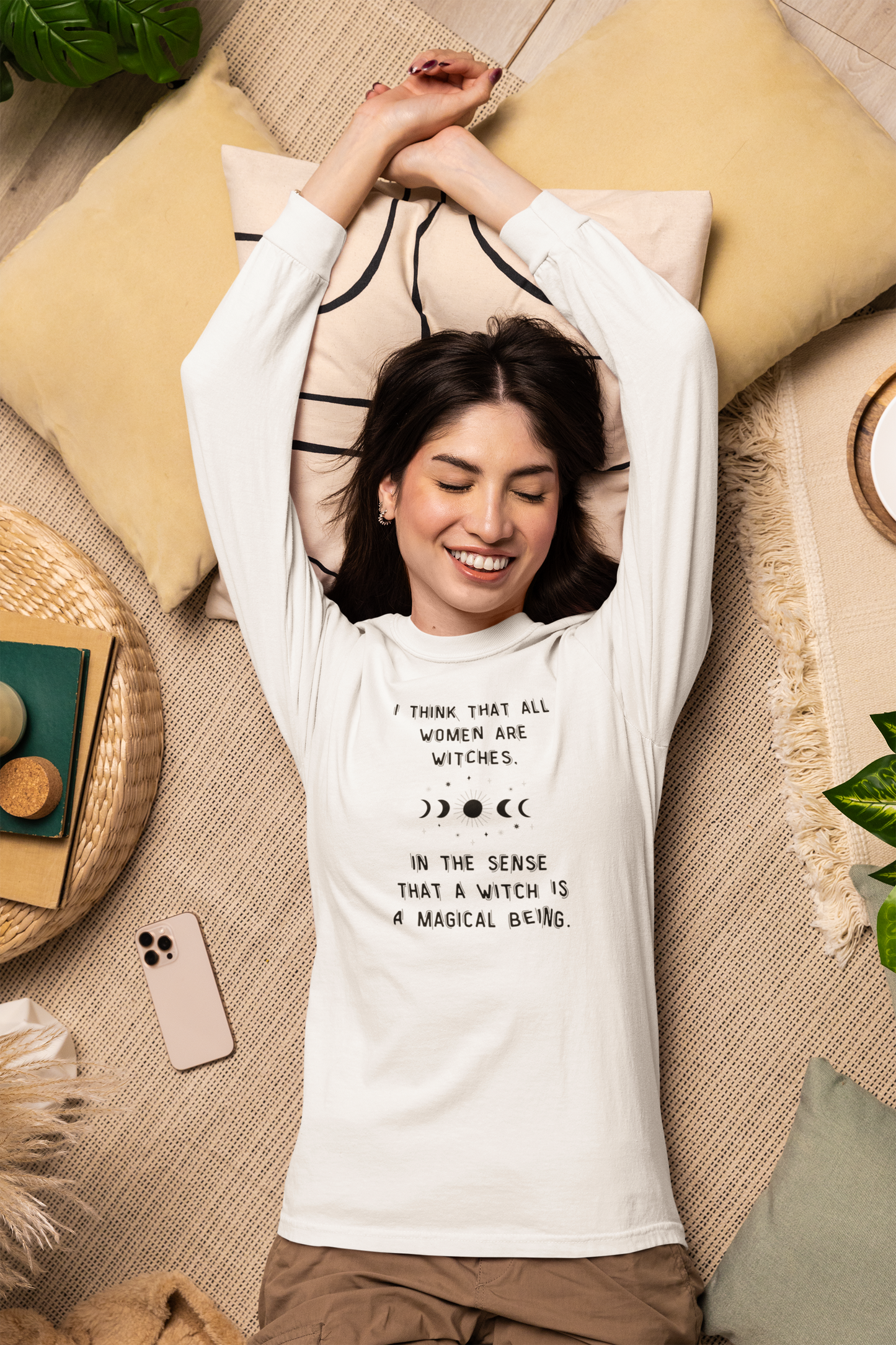 Empowered Witch Long-Sleeve Tee - Phases of the Moon