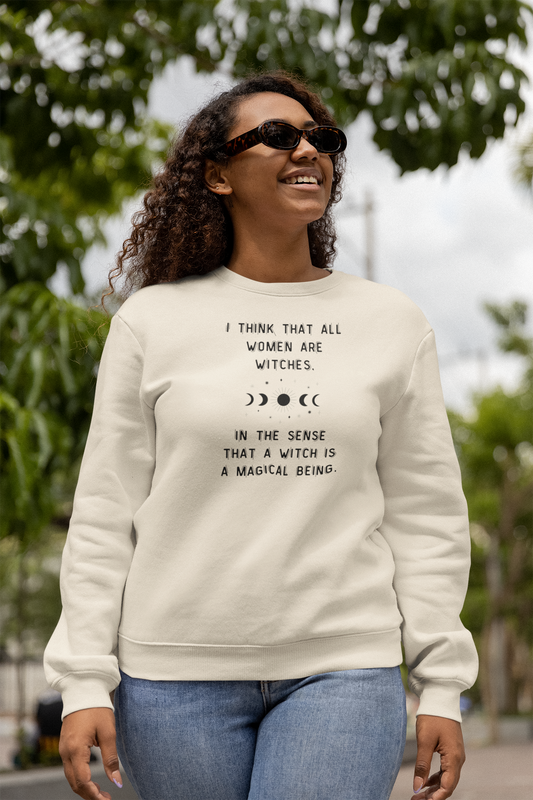 Empowered Witch Midweight Crewneck Sweatshirt - Subtle Moon Phases
