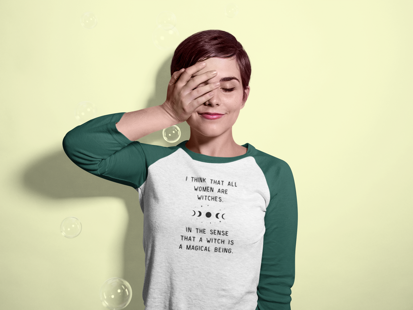 Empowered Witch Baseball Tee - Phases of the Moon (Unisex 3/4 Sleeve)