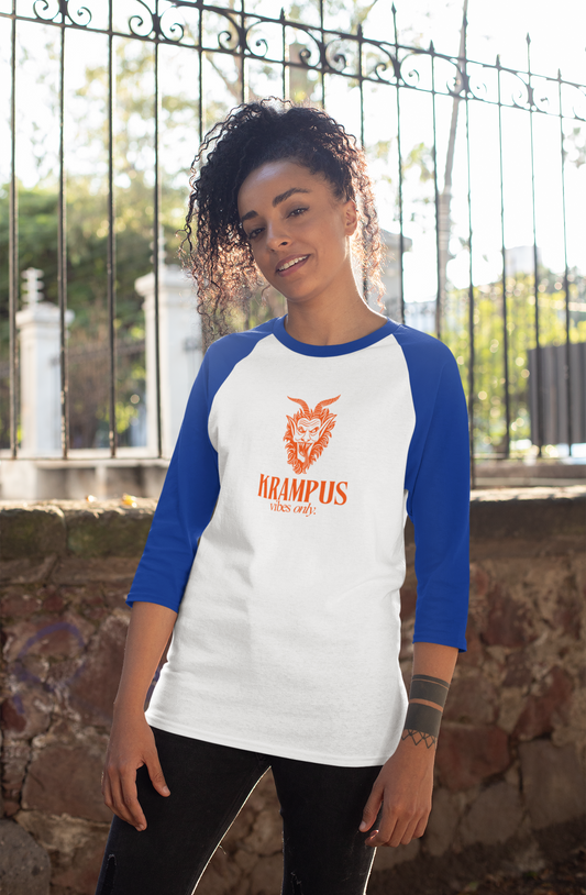 KRAMPUS Vibes Only Vintage Baseball Tee (Unisex 3/4 Sleeve)