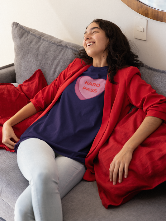 Hard Pass Candy Heart Crew Neck Tee