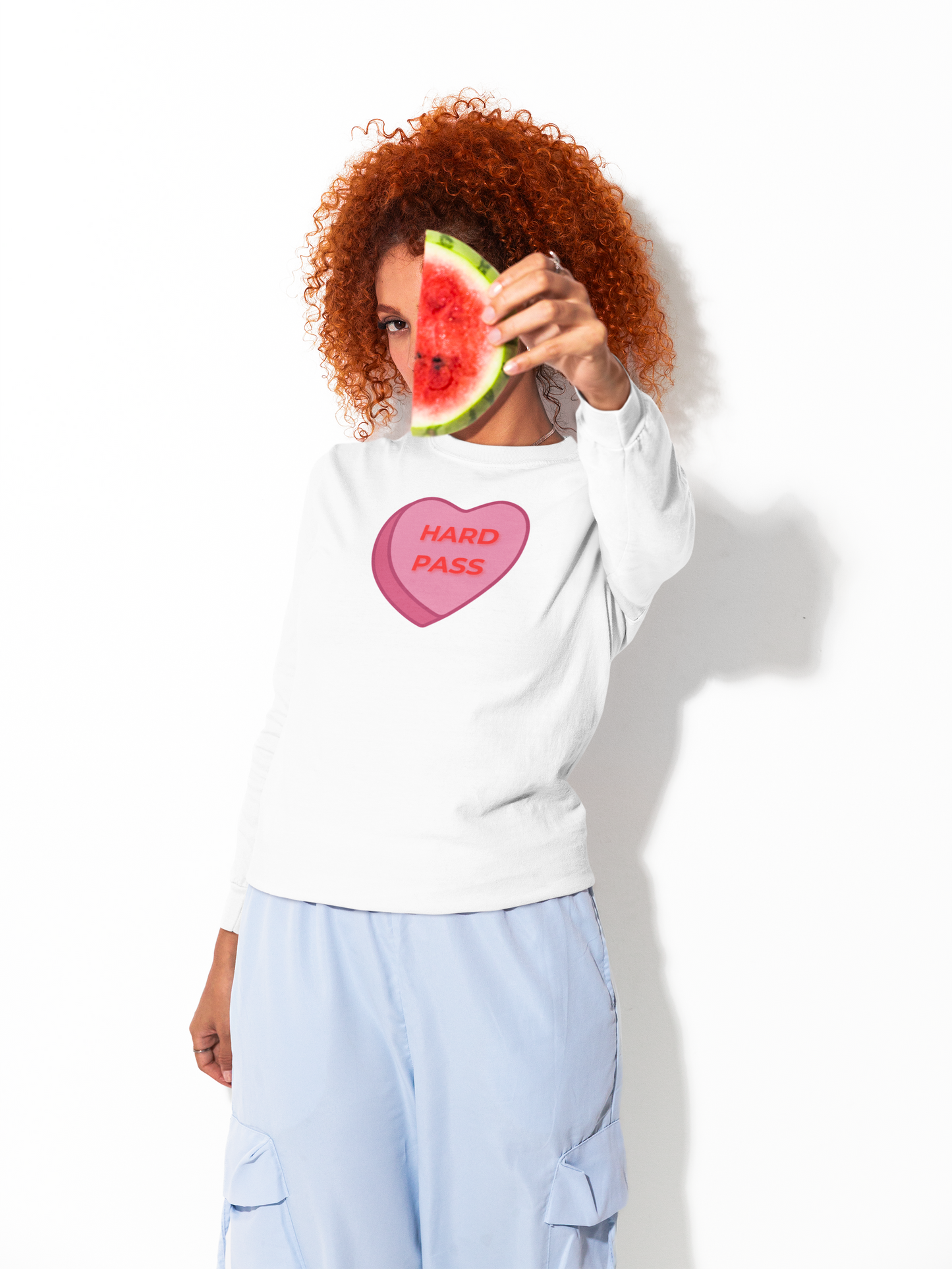 Hard Pass Candy Heart Long Sleeve Tee