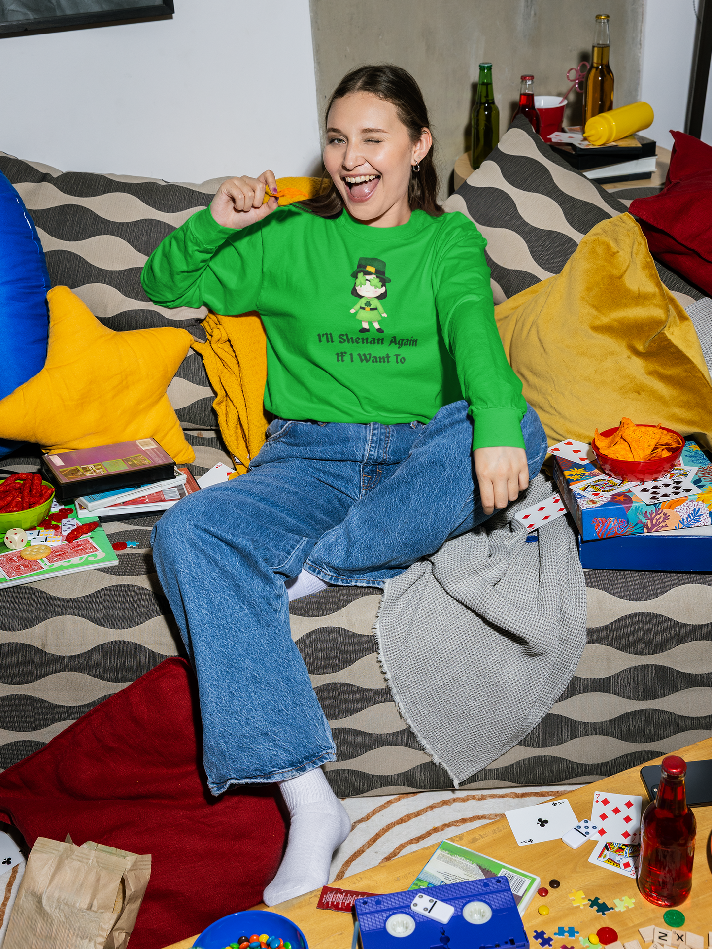 "I'll Shenan Again" Long Sleeve Tee – Playful Irish Girl Graphic