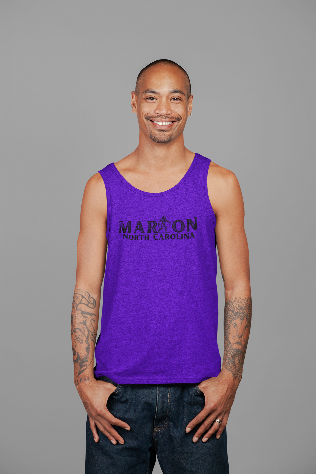 Marion, NC Bigfoot Unisex Garment-Dyed Tank Top | Sasquatch Graphic Tank