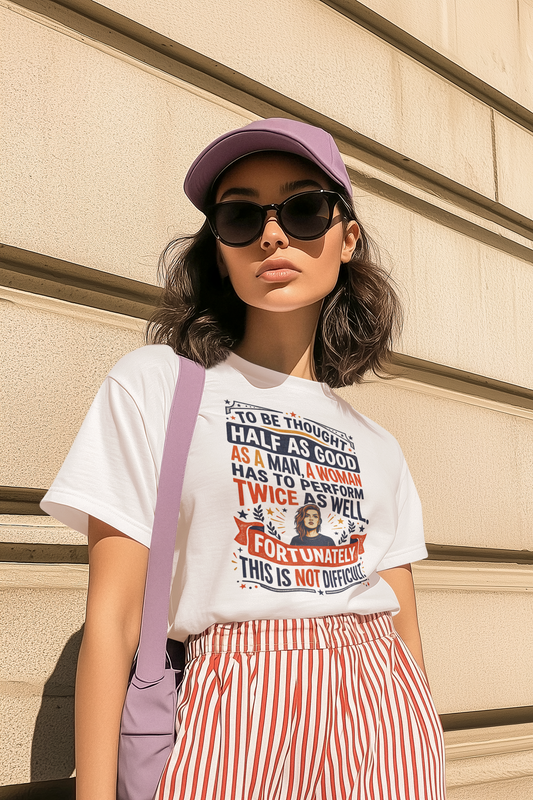 "Twice as Well" Vintage-Style Feminist Graphic Tee | Retro Sarcastic T-Shirt
