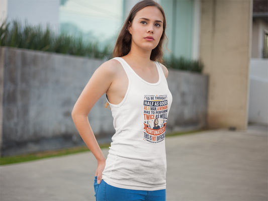 “Twice as Well” Feminist Women's Racerback Tank