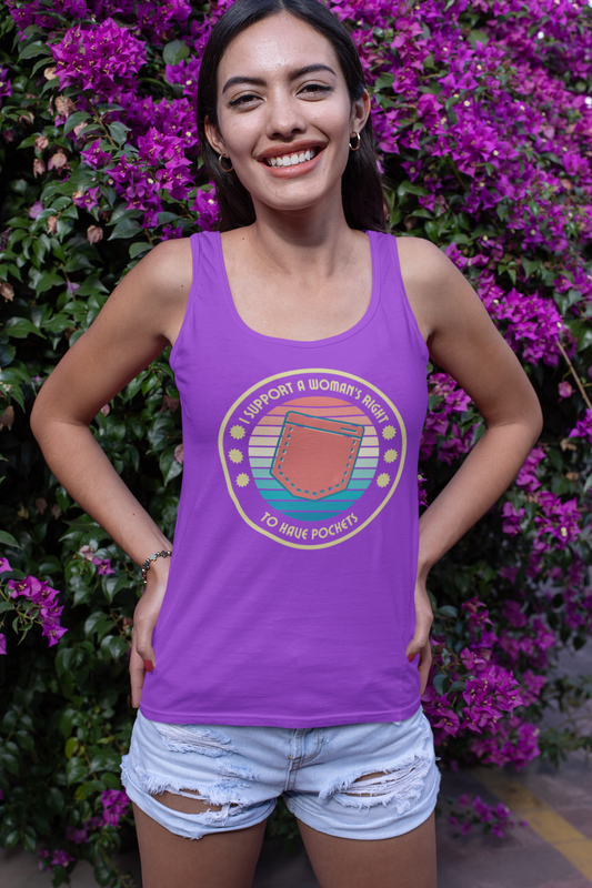 I Support a Woman’s Right to Have Pockets – Unisex Jersey Tank