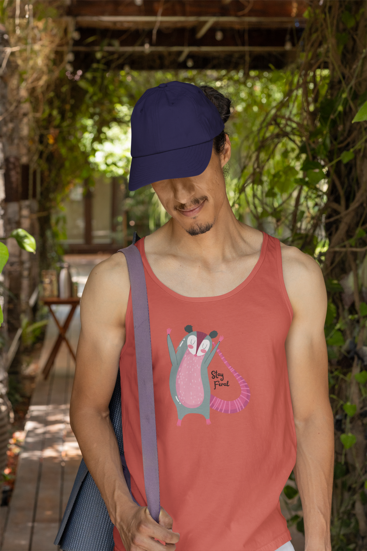 Stay Feral – Happy Possum Unisex Jersey Tank