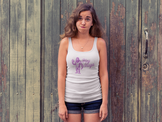 Hey Shuga Bigfoot Women’s Racerback Tank Top