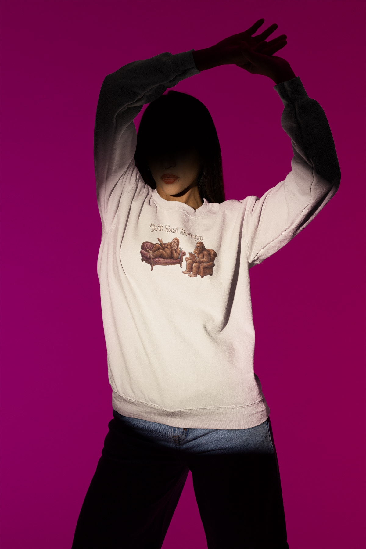 Y’all Need Therapy Bigfoot Crewneck Sweatshirt