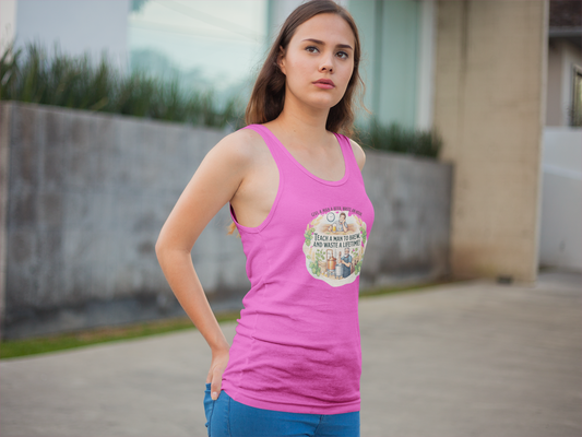 Teach a Man to Brew Women's Ideal Racerback Tank