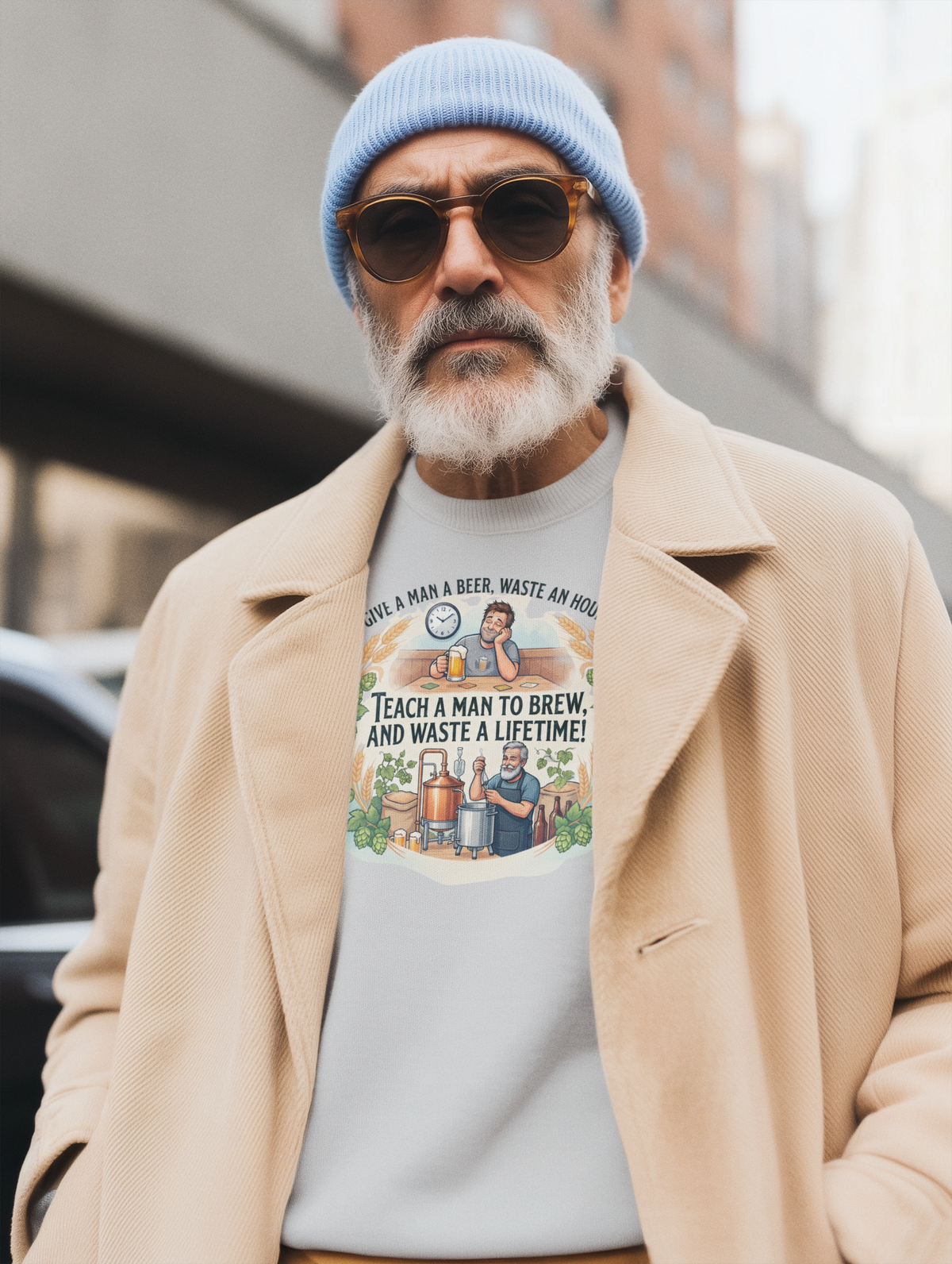Teach a Man to Brew and Waste a Lifetime Beer Lover Sweatshirt
