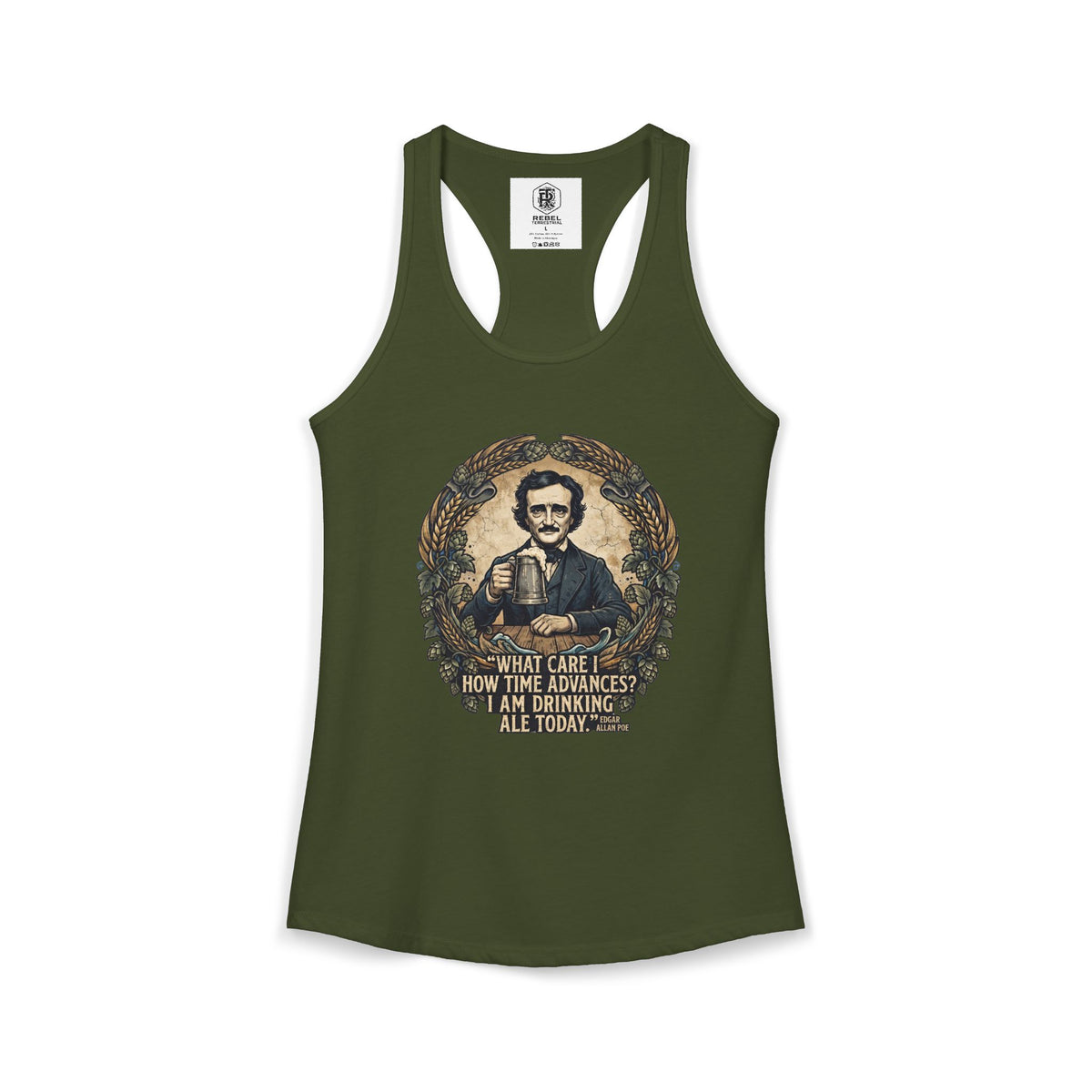 I Am Drinking Ale Today Edgar Allan Poe Women’s Racerback Tank