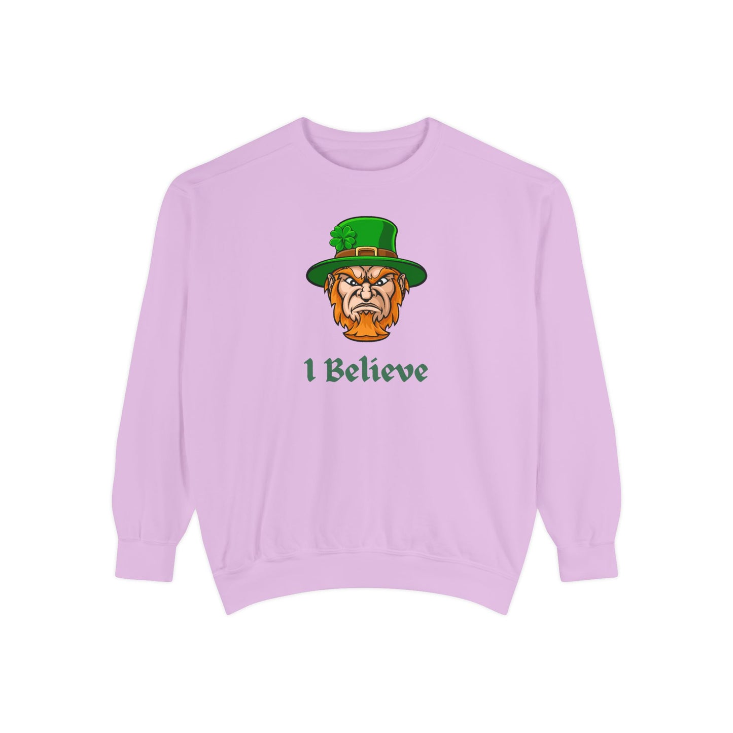 "I Believe" Relaxed Fit Sweatshirt – Bold Leprechaun Graphic