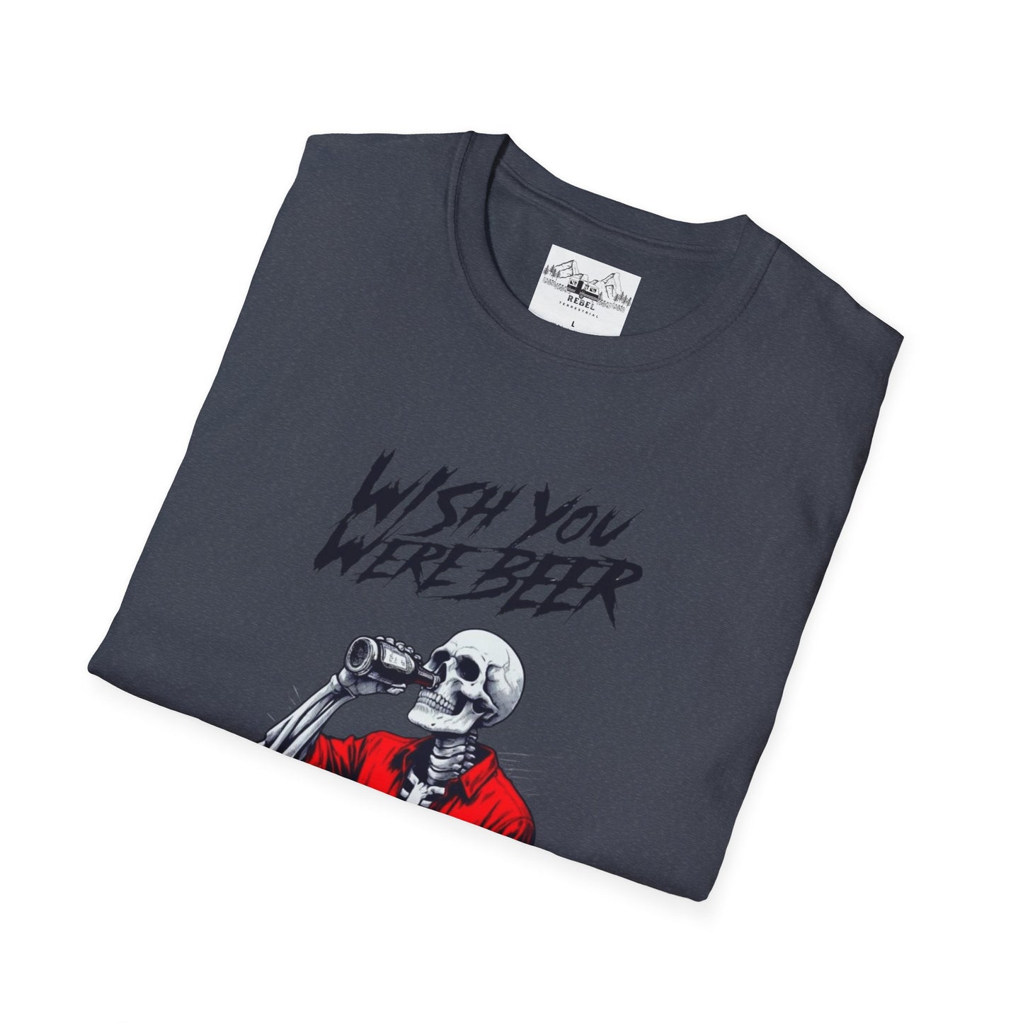 Wish You Were Beer – Funny Skeleton Drinking Tee