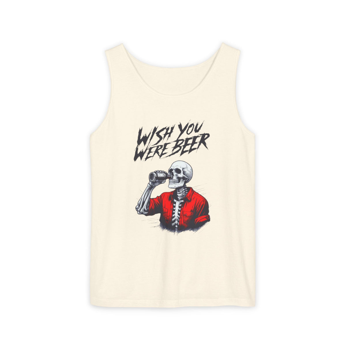 Wish You Were Beer – Funny Skeleton Tank Top