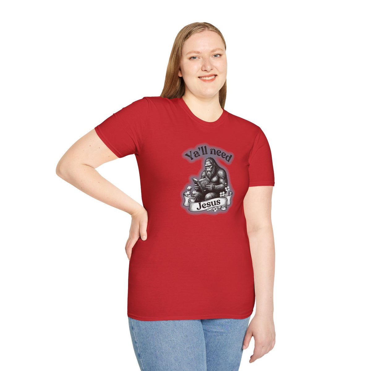Y’all Need Jesus Bigfoot Unisex Softstyle T-Shirt