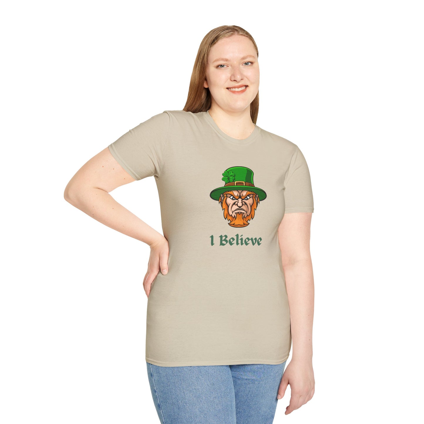 "I Believe" Angry Leprechaun Graphic Tee – Playful Celtic Spirit