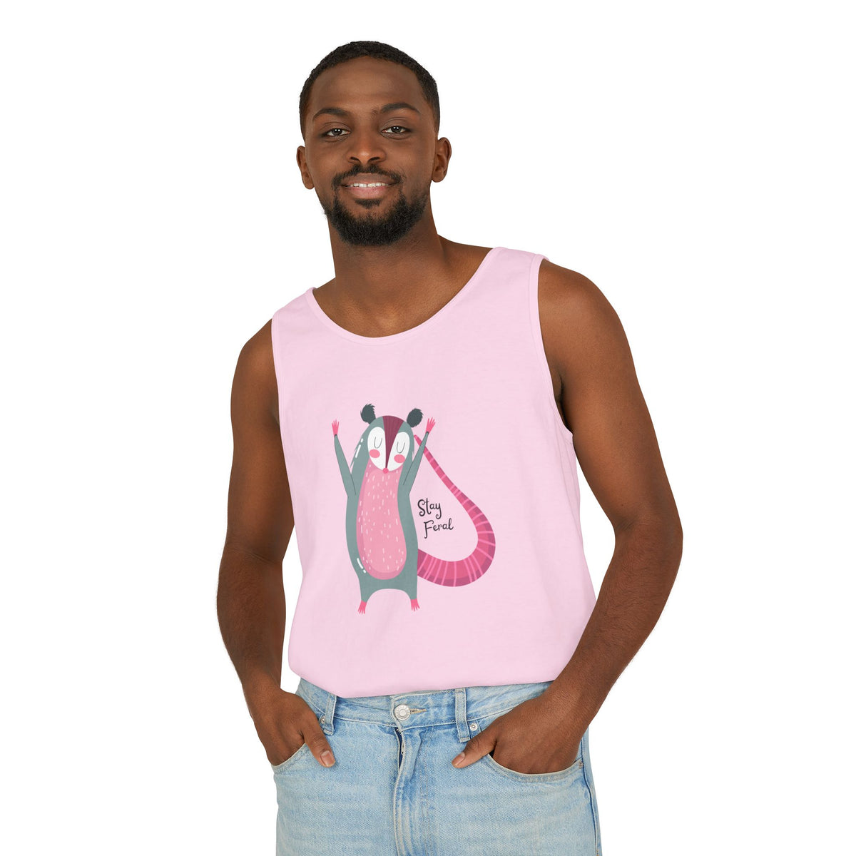 Stay Feral – Happy Possum Unisex Jersey Tank