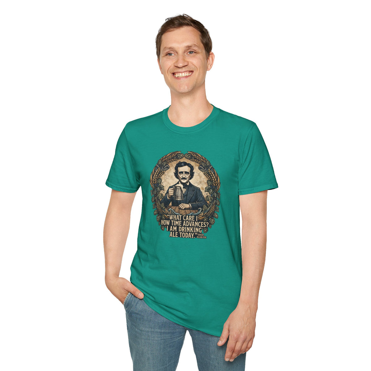 I Am Drinking Ale Today Edgar Allan Poe T-Shirt