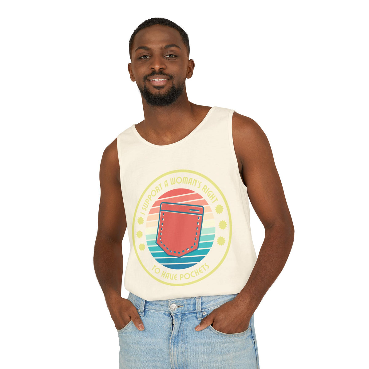 I Support a Woman’s Right to Have Pockets – Unisex Jersey Tank