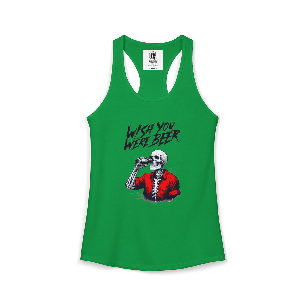 Wish You Were Beer – Skeleton Women’s Racerback Tank