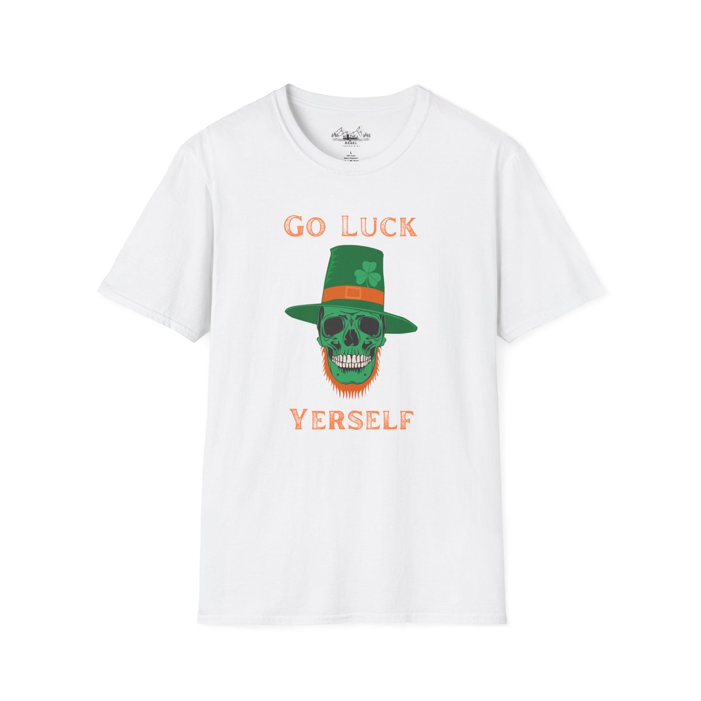 "Go Luck Yerself" Graphic Tee – Emerald Skull & Leprechaun Hat