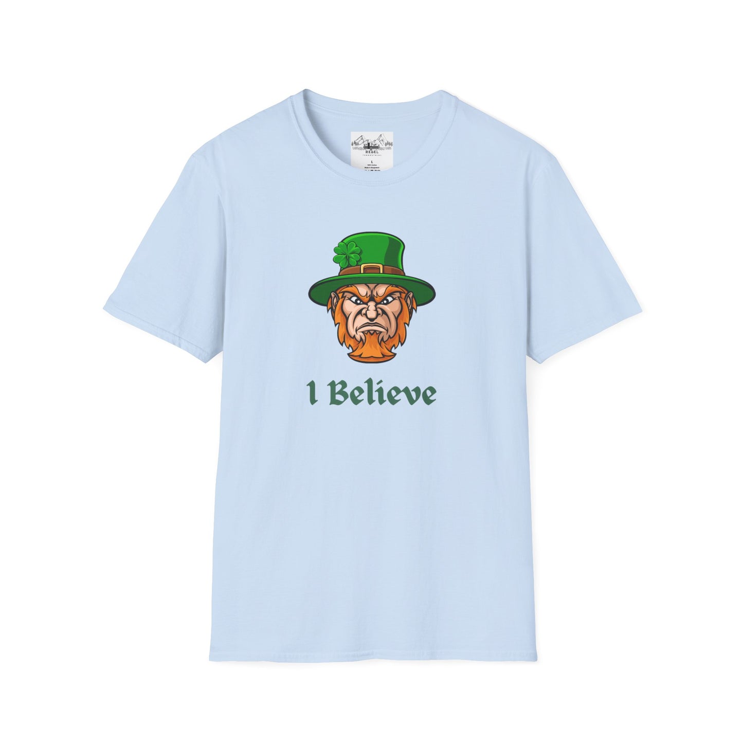 "I Believe" Angry Leprechaun Graphic Tee – Playful Celtic Spirit