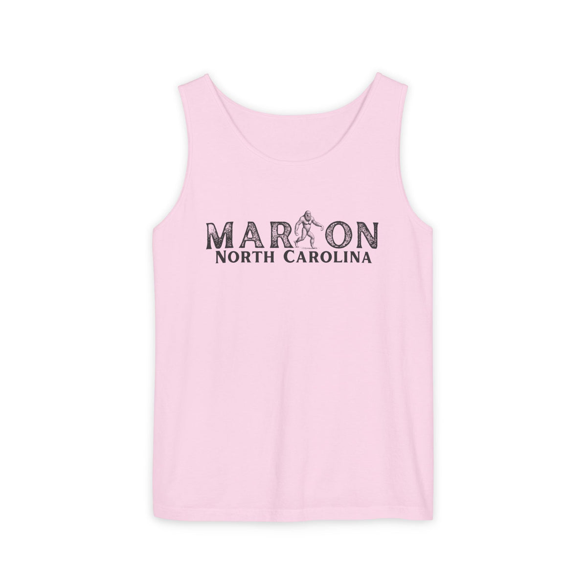 Marion, NC Bigfoot Unisex Garment-Dyed Tank Top | Sasquatch Graphic Tank