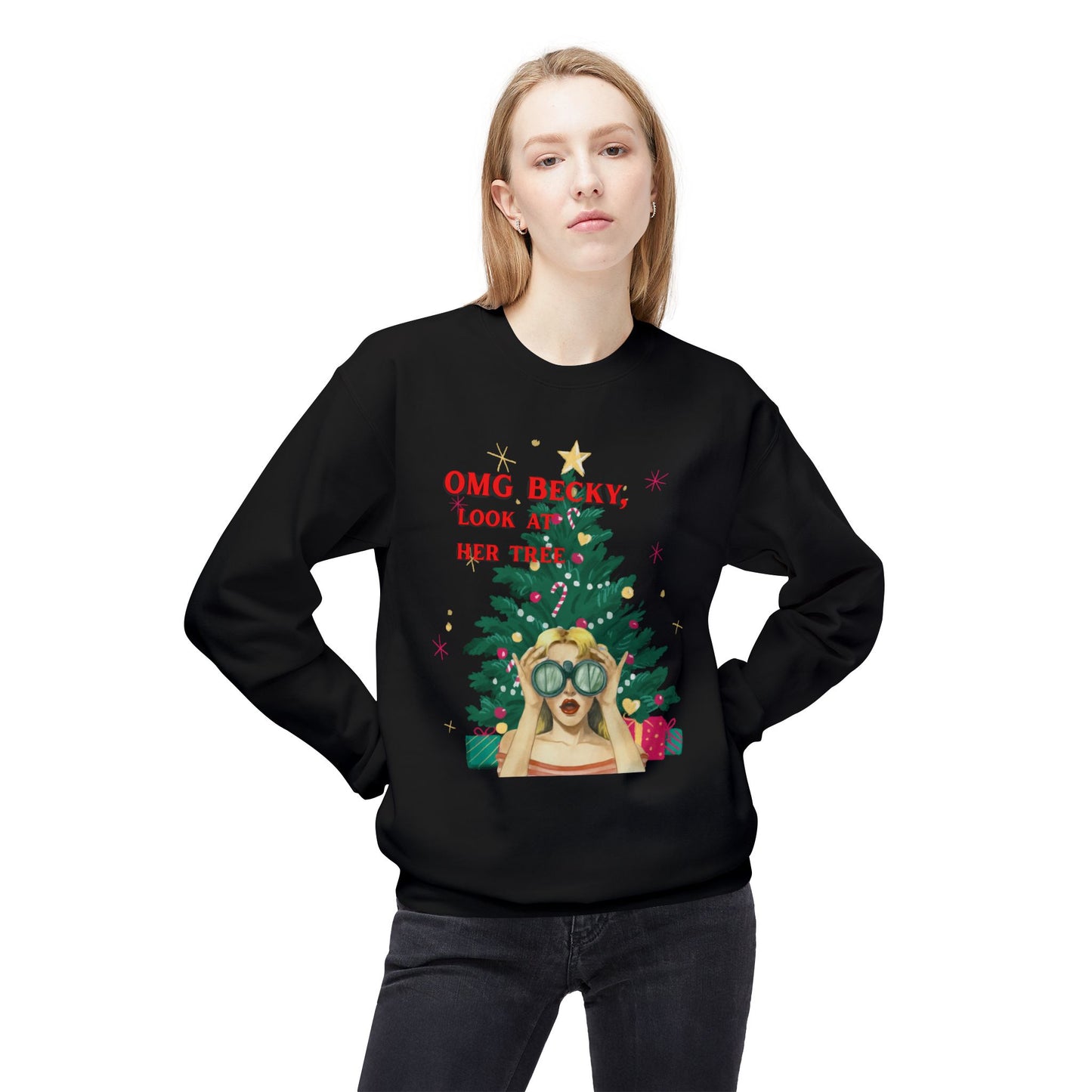 OMG Becky, Look at Her Tree - Vintage Nostalgia Crewneck Sweatshirt