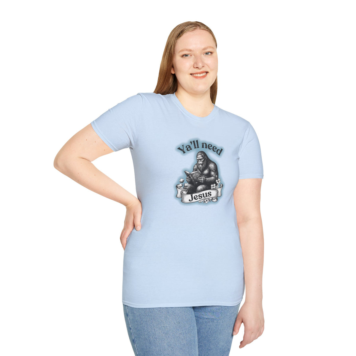 Y’all Need Jesus Bigfoot Unisex Softstyle T-Shirt