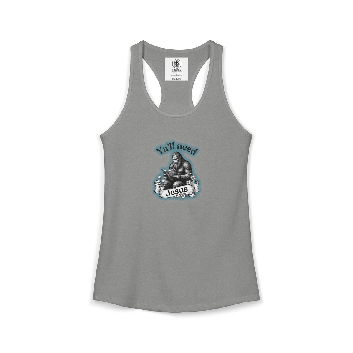 Y’all Need Jesus Bigfoot Women’s Racerback Tank