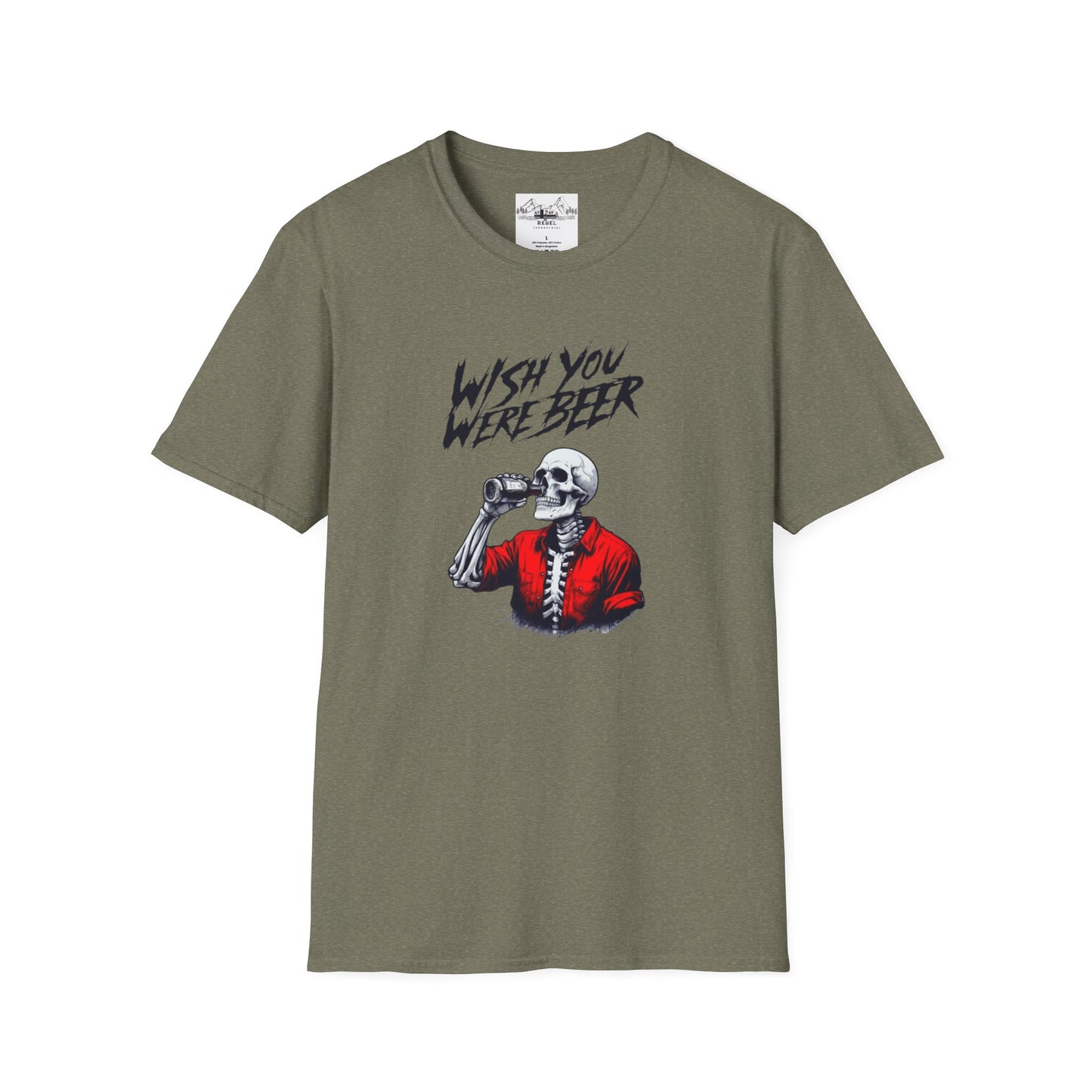 Wish You Were Beer – Funny Skeleton Drinking Tee