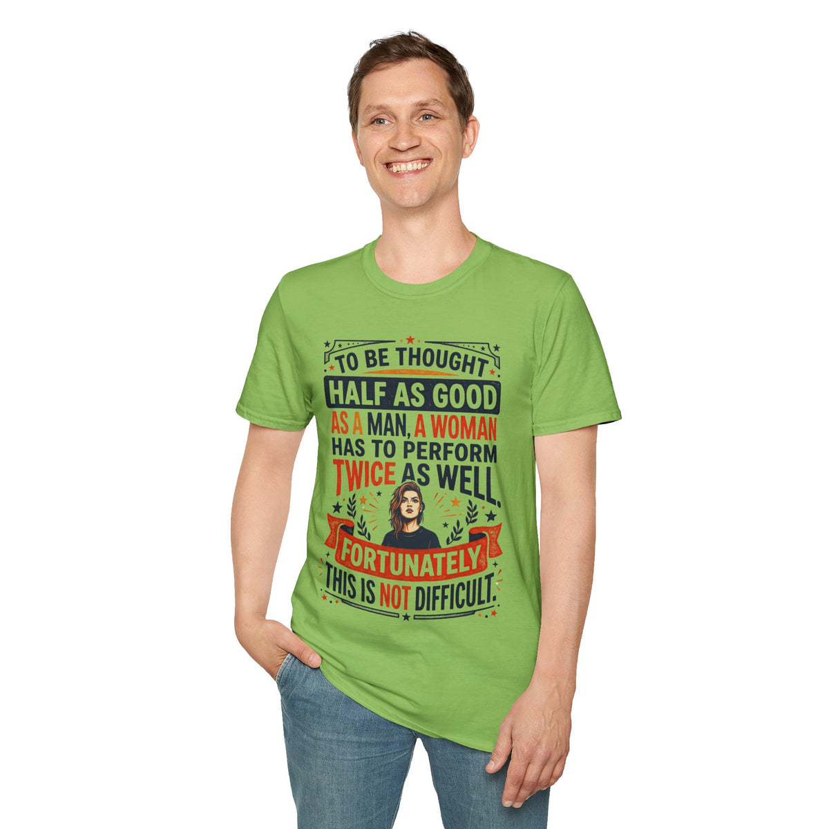 "Twice as Well" Vintage-Style Feminist Graphic Tee | Retro Sarcastic T-Shirt