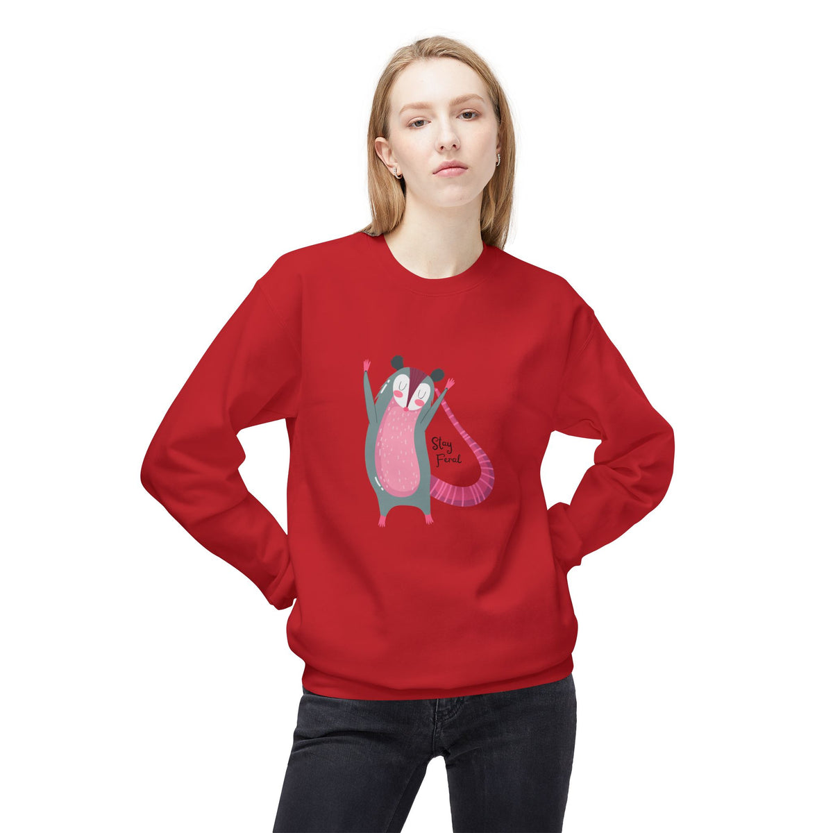 Stay Feral – Possum Crewneck Sweatshirt