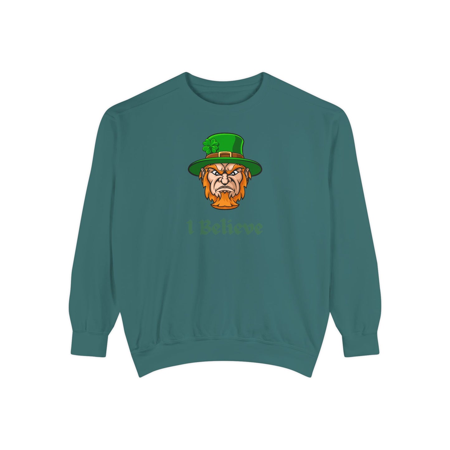 "I Believe" Relaxed Fit Sweatshirt – Bold Leprechaun Graphic