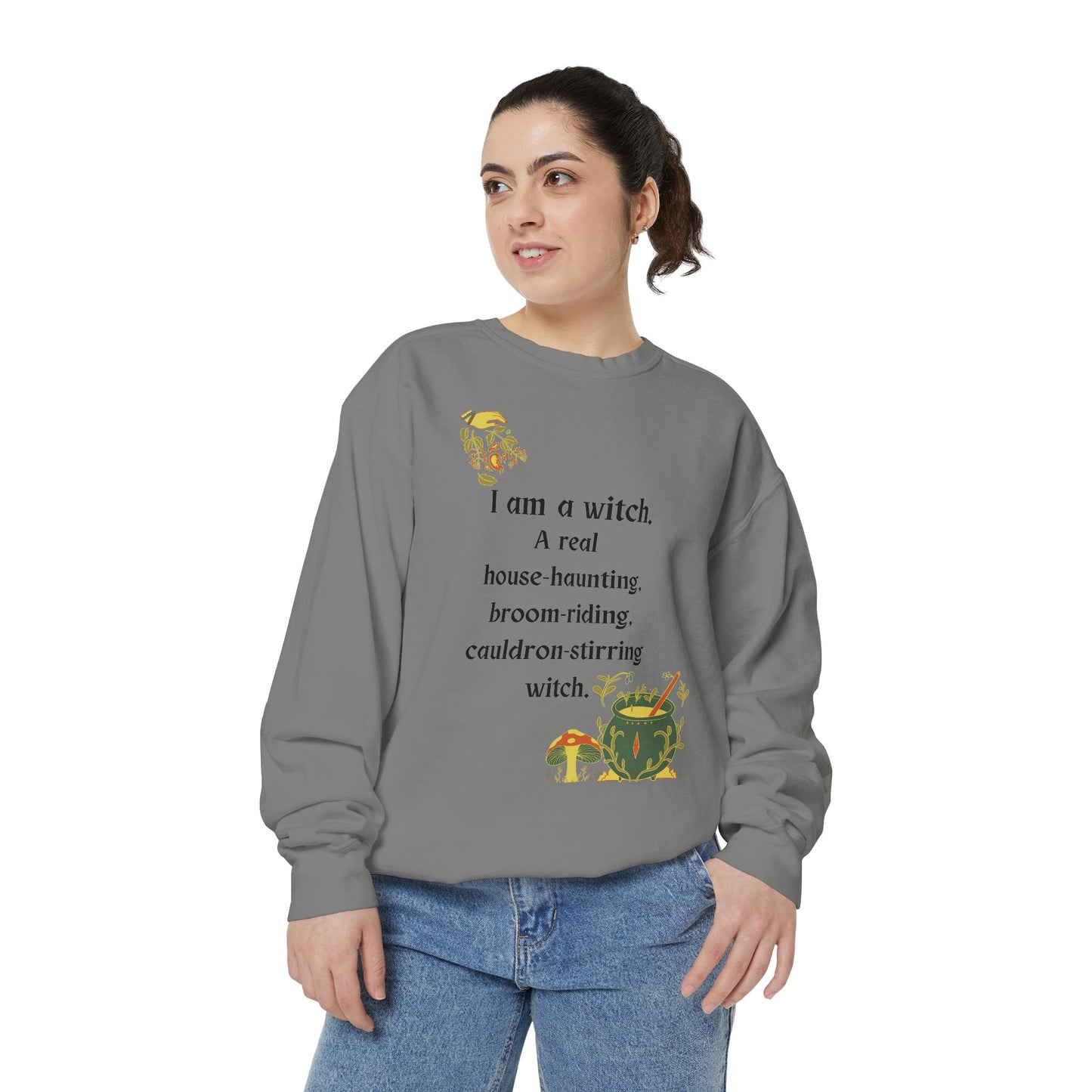 The Real Witch Cauldron & Broom Unisex Sweatshirt