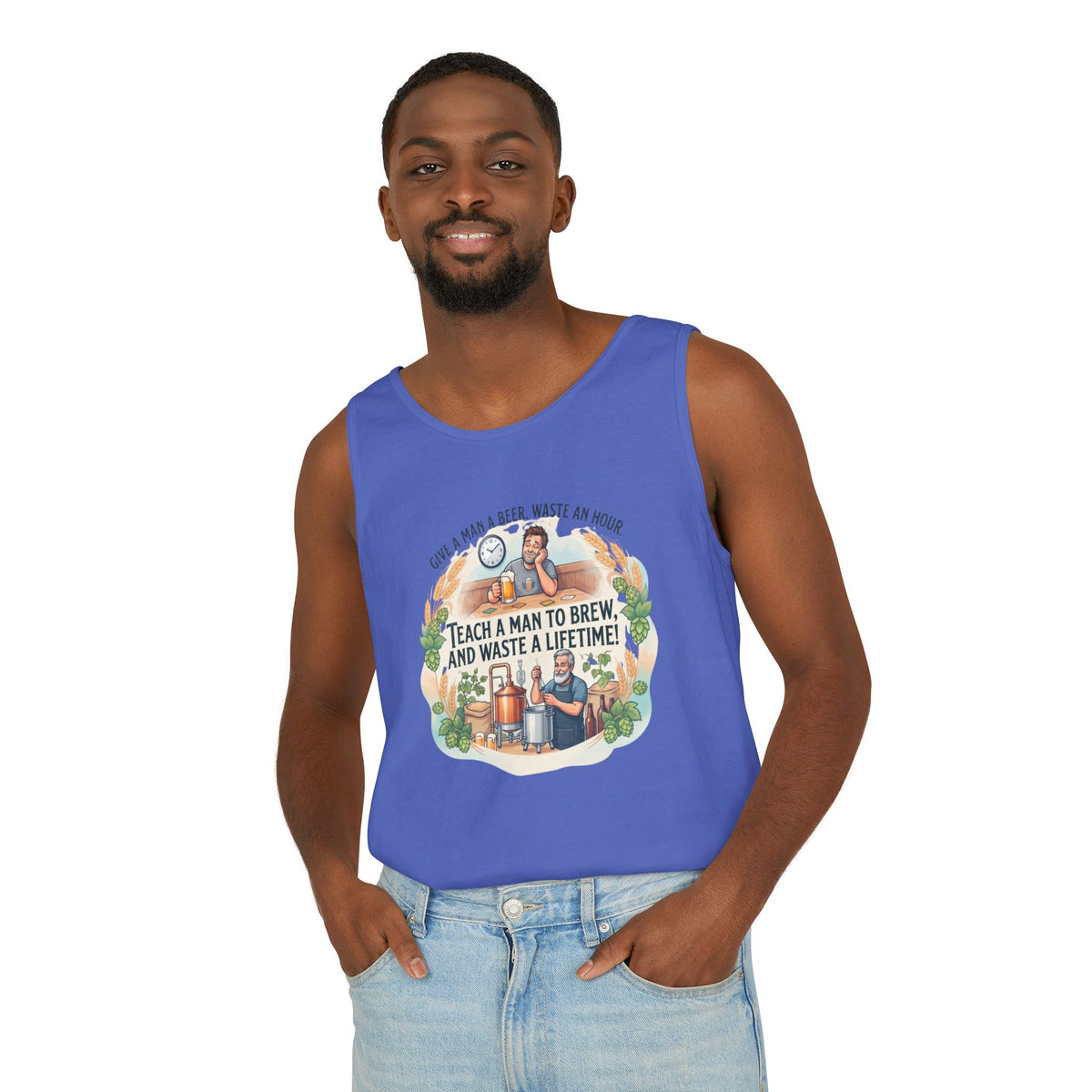 Teach a Man to Brew Beer Tank Top