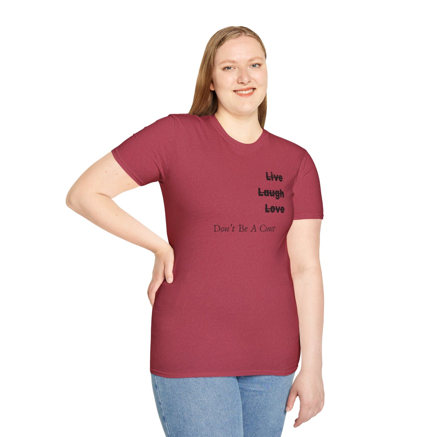"Live Laugh Love" Subversive Graphic Tee – Wry Humor Statement