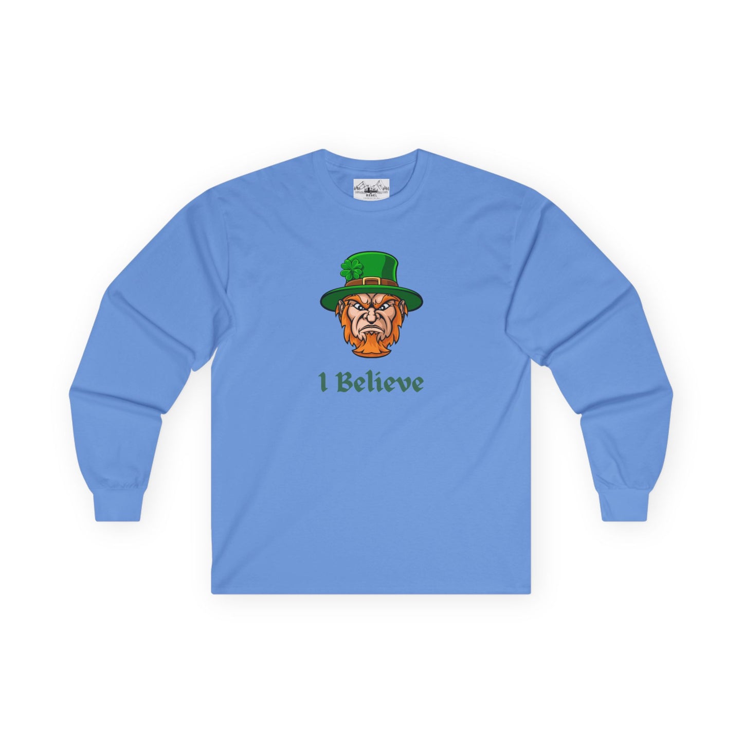"I Believe" Long Sleeve Graphic Tee – Vintage Leprechaun Illustration