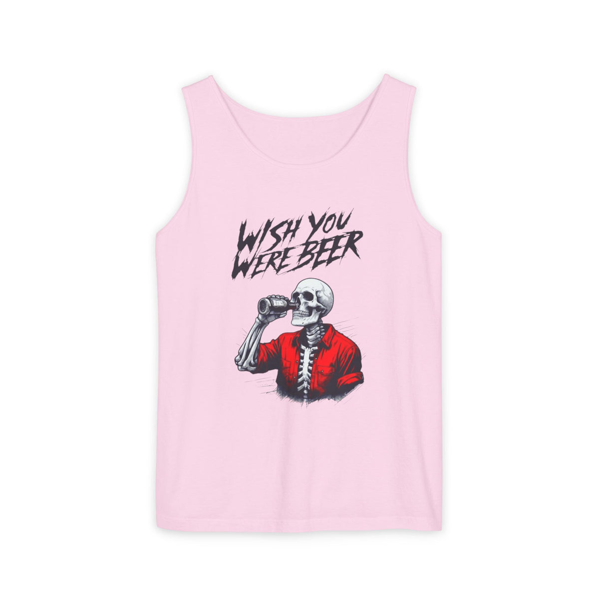 Wish You Were Beer – Funny Skeleton Tank Top