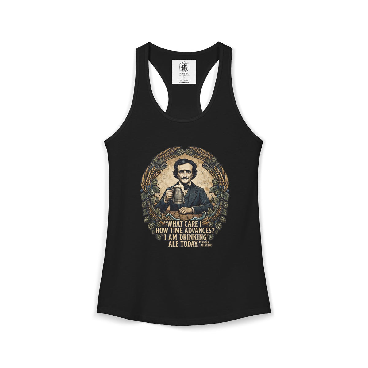 I Am Drinking Ale Today Edgar Allan Poe Women’s Racerback Tank
