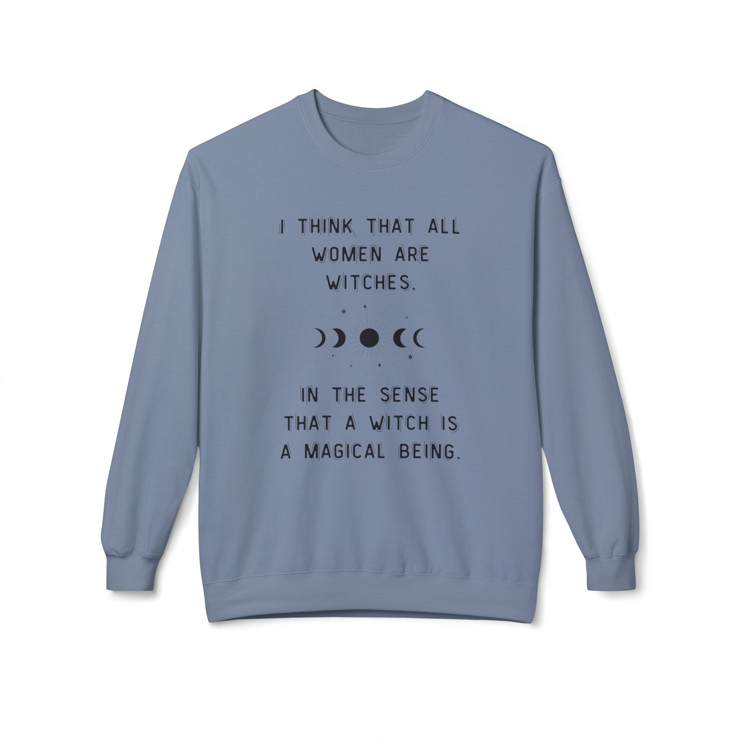 Empowered Witch Midweight Crewneck Sweatshirt - Subtle Moon Phases